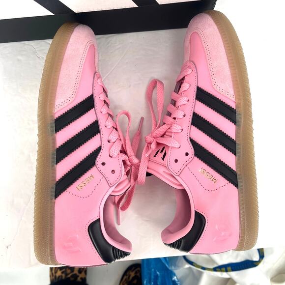 Adidas Samba Messi Indoor Soccer Shoes Light Pink / Core Black / Gum Size 6 - Picture 7 of 9